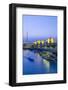 Kuwait, Kuwait City, Souk Shark Mall and Kuwait Harbour, Illuminated at Dusk-Gavin Hellier-Framed Photographic Print