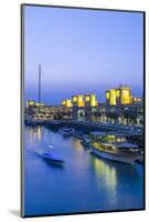 Kuwait, Kuwait City, Souk Shark Mall and Kuwait Harbour, Illuminated at Dusk-Gavin Hellier-Mounted Photographic Print