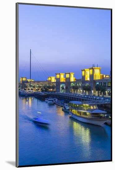 Kuwait, Kuwait City, Souk Shark Mall and Kuwait Harbour, Illuminated at Dusk-Gavin Hellier-Mounted Photographic Print