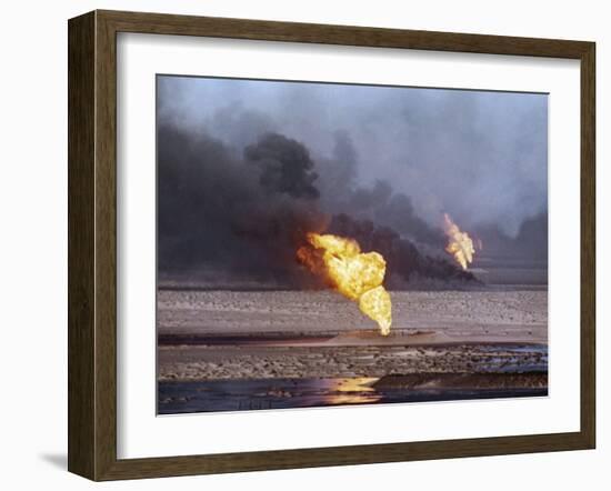 Kuwait Oil Fire-null-Framed Premium Photographic Print