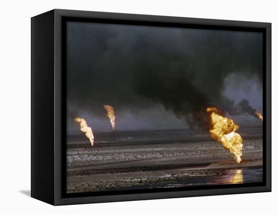 Kuwait Oil Fire-null-Framed Stretched Canvas