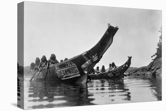 Kwakiutl Canoes, c1914-Edward S. Curtis-Stretched Canvas