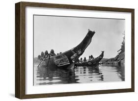 Kwakiutl Canoes, c1914-Edward S. Curtis-Framed Giclee Print