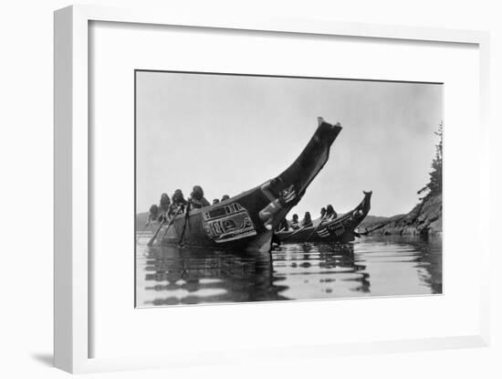 Kwakiutl Canoes, c1914-Edward S. Curtis-Framed Giclee Print