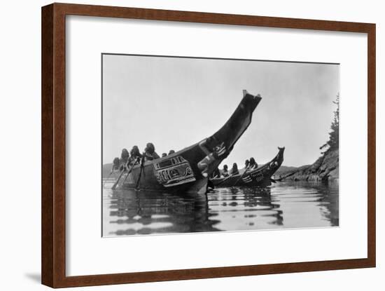 Kwakiutl Canoes, c1914-Edward S. Curtis-Framed Giclee Print