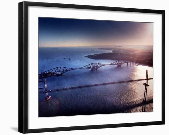 Kwik Fit Flyer, Aerial View from Aeroplane of Edinburgh, November 1998-null-Framed Photographic Print