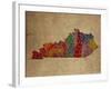 KY Colorful Counties-Red Atlas Designs-Framed Giclee Print