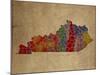 KY Colorful Counties-Red Atlas Designs-Mounted Giclee Print