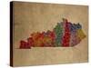 KY Colorful Counties-Red Atlas Designs-Stretched Canvas