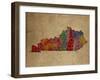 KY Colorful Counties-Red Atlas Designs-Framed Giclee Print