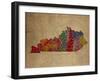 KY Colorful Counties-Red Atlas Designs-Framed Giclee Print