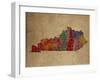 KY Colorful Counties-Red Atlas Designs-Framed Giclee Print