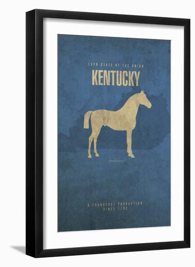 KY State Minimalist Posters-Red Atlas Designs-Framed Giclee Print