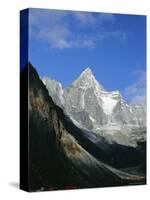 Kya Jo Ri Mountain from Machermo, Machermo, Himalayas, Nepal, Asia-Alison Wright-Stretched Canvas