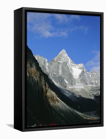 Kya Jo Ri Mountain from Machermo, Machermo, Himalayas, Nepal, Asia-Alison Wright-Framed Stretched Canvas