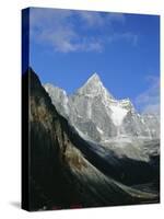 Kya Jo Ri Mountain from Machermo, Machermo, Himalayas, Nepal, Asia-Alison Wright-Stretched Canvas