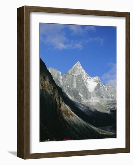 Kya Jo Ri Mountain from Machermo, Machermo, Himalayas, Nepal, Asia-Alison Wright-Framed Photographic Print