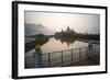 Kyauk Kalap Buddhist Temple in the Middle of a Lake at Sunrise, Hpa An, Kayin State (Karen State)-Matthew Williams-Ellis-Framed Photographic Print