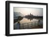 Kyauk Kalap Buddhist Temple in the Middle of a Lake at Sunrise, Hpa An, Kayin State (Karen State)-Matthew Williams-Ellis-Framed Photographic Print