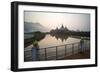 Kyauk Kalap Buddhist Temple in the Middle of a Lake at Sunrise, Hpa An, Kayin State (Karen State)-Matthew Williams-Ellis-Framed Photographic Print