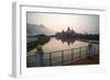 Kyauk Kalap Buddhist Temple in the Middle of a Lake at Sunrise, Hpa An, Kayin State (Karen State)-Matthew Williams-Ellis-Framed Photographic Print