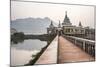 Kyauk Kalap Buddhist Temple in the Middle of a Lake at Sunrise, Hpa An, Kayin State (Karen State)-Matthew Williams-Ellis-Mounted Photographic Print