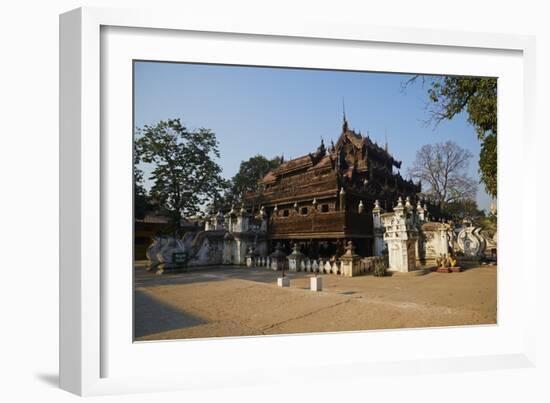 Kyaung Shwe in Bin Teakwood Temple and Monastery, Mandalay, Myanmar (Burma), Asia-Tuul-Framed Photographic Print