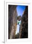 Kyle Vassilopoulos Having Fun Climbing Below A Large Chock Stone Slot Canyon At Natural Bridge SP-Ben Herndon-Framed Photographic Print