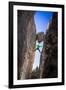 Kyle Vassilopoulos Having Fun Climbing Below A Large Chock Stone Slot Canyon At Natural Bridge SP-Ben Herndon-Framed Photographic Print