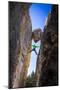 Kyle Vassilopoulos Having Fun Climbing Below A Large Chock Stone Slot Canyon At Natural Bridge SP-Ben Herndon-Mounted Photographic Print
