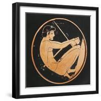 Kylix Depicting Athlete Lifting Weights-null-Framed Giclee Print