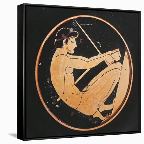 Kylix Depicting Athlete Lifting Weights-null-Framed Stretched Canvas