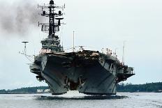 Aircraft Carrier Melbourne Arriving for Repairs-Kyoichi Sawada-Mounted Photographic Print