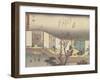 Kyoka Tokaido Series - Ishibe-Utagawa Hiroshige-Framed Giclee Print