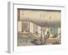 Kyoka Tokaido Series - Ishibe-Utagawa Hiroshige-Framed Giclee Print