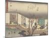 Kyoka Tokaido Series - Ishibe-Utagawa Hiroshige-Mounted Giclee Print