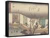 Kyoka Tokaido Series - Ishibe-Utagawa Hiroshige-Framed Stretched Canvas