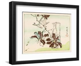 Kyosai Rakuga - Bird and Flowers-Kyosai Kawanabe-Framed Giclee Print