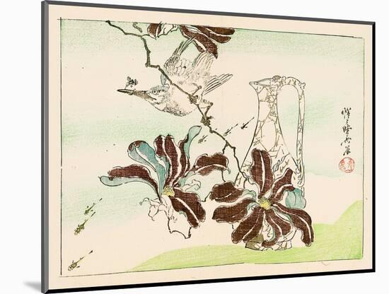 Kyosai Rakuga - Bird and Flowers-Kyosai Kawanabe-Mounted Giclee Print