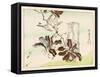 Kyosai Rakuga - Bird and Flowers-Kyosai Kawanabe-Framed Stretched Canvas