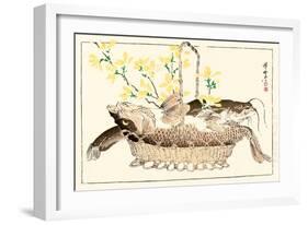 Kyosai Rakuga - Catfish-Kyosai Kawanabe-Framed Giclee Print