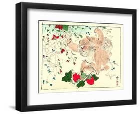 Kyosai Rakuga - Monkeys-Kyosai Kawanabe-Framed Premium Giclee Print