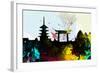 Kyoto City Skyline-NaxArt-Framed Art Print