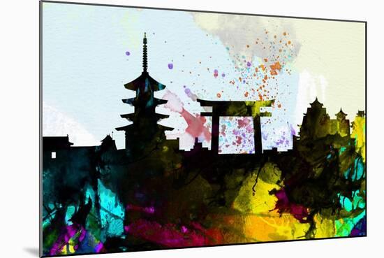 Kyoto City Skyline-NaxArt-Mounted Art Print