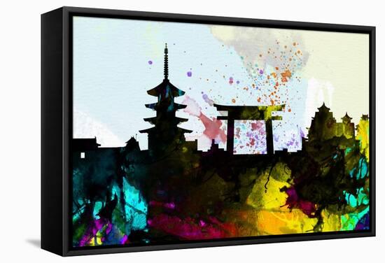 Kyoto City Skyline-NaxArt-Framed Stretched Canvas