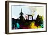 Kyoto City Skyline-NaxArt-Framed Art Print