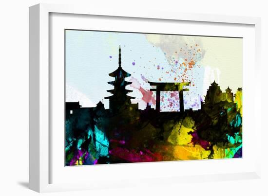 Kyoto City Skyline-NaxArt-Framed Art Print