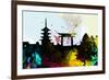 Kyoto City Skyline-NaxArt-Framed Art Print