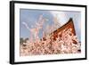 Kyoto, JAPAN - APRIL 19Th : Pink Paper Pray for Good Luck Tied on a Dry Twig in Heian Jingu Shrine,-elwynn-Framed Photographic Print