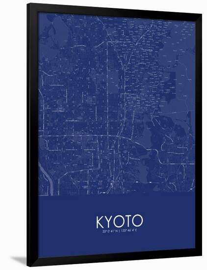 Kyoto, Japan Blue Map-null-Framed Poster